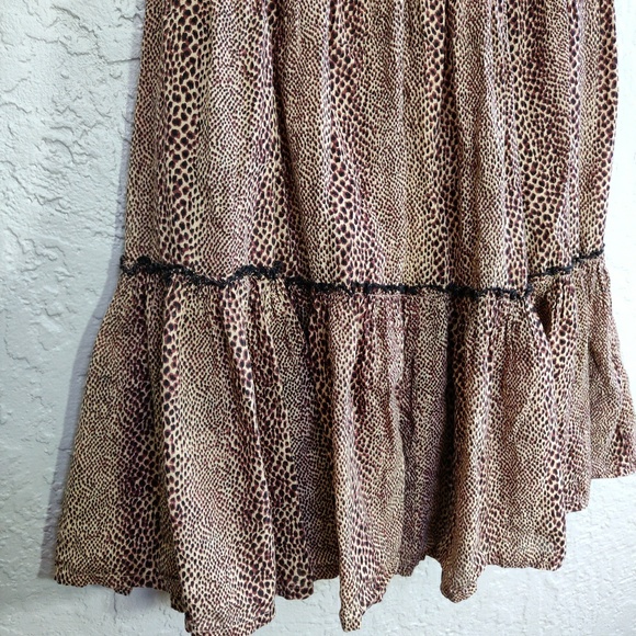 Karen Scott Leopard Print Tiered Maxi Skirt Medium - Picture 5 of 6